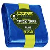 Core Tarps 10 ft L x 0.5 mm H x 8 ft W Heavy Duty 8 Mil Tarp, Blue, Polyethylene CT-405-8X10